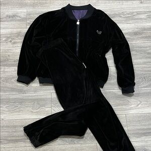 Givenchy vtg Black Velour Tracksuit reversible